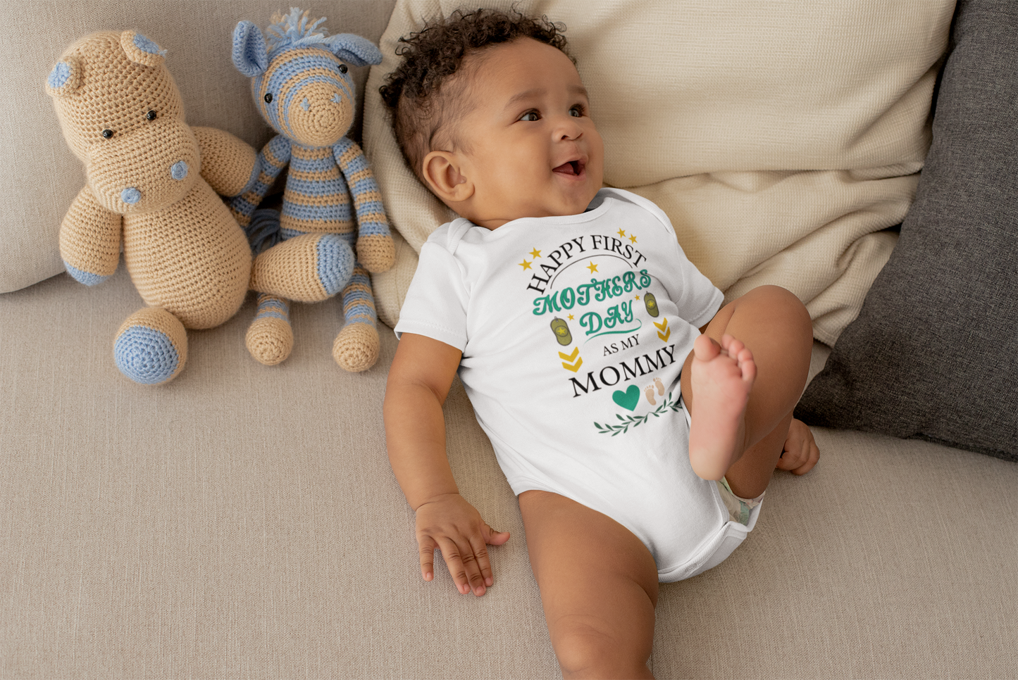 Army Mom First Mother’s Day Baby Bodysuit – Cute Military Baby Gift