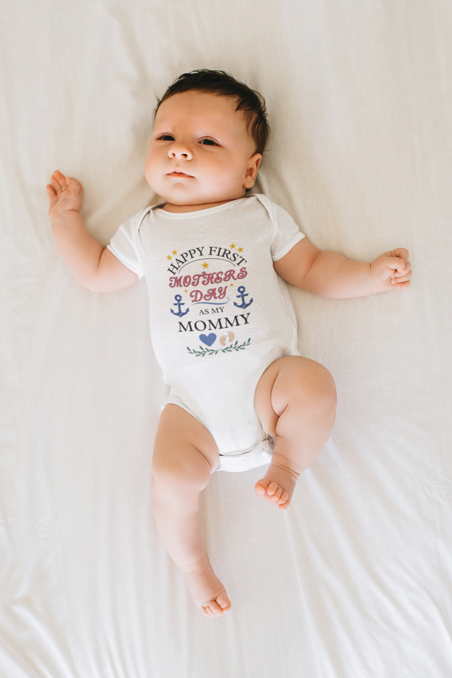 Navy Mom First Mother’s Day Baby Bodysuit – Cute Military Baby Gift