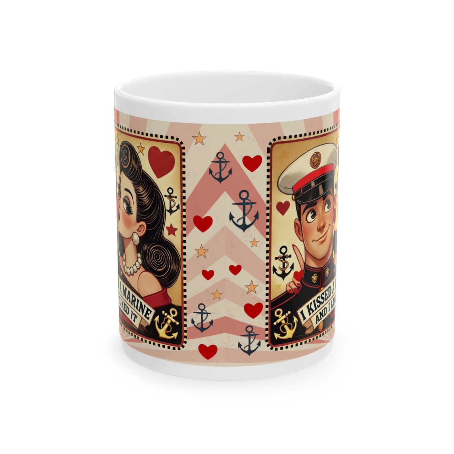 I Kissed a Marine and I Liked It Coffee Mug – Retro 50s Military Gift for Marine Spouses & Girlfriends