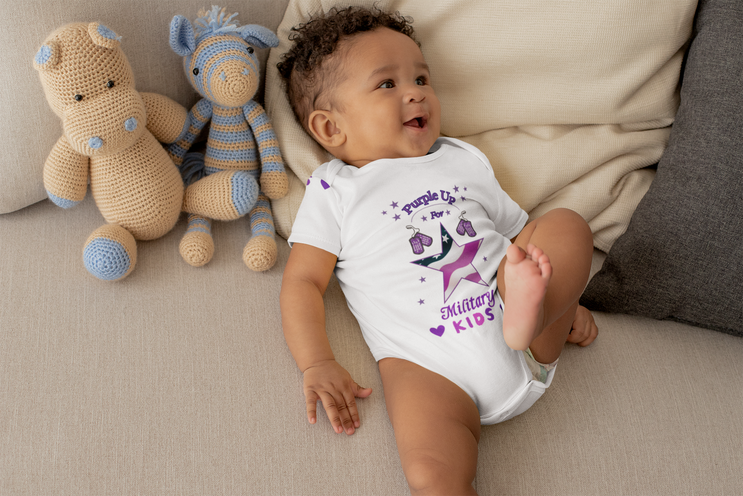 Purple Up Baby Bodysuit | Military Baby Outfit | Month of the Military Child Gift